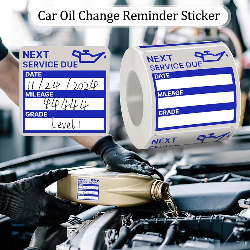 GUEER for Oil Change Stickers 300 Pcs 2”x 2” Service Black Stickers, Next Service Due Reminder Sticker Labels, Easy to Write on, Easy to Peel with No Residue - Image 5